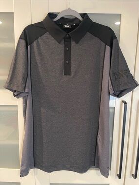 PXG Men’s Grey and Black Performance Polo